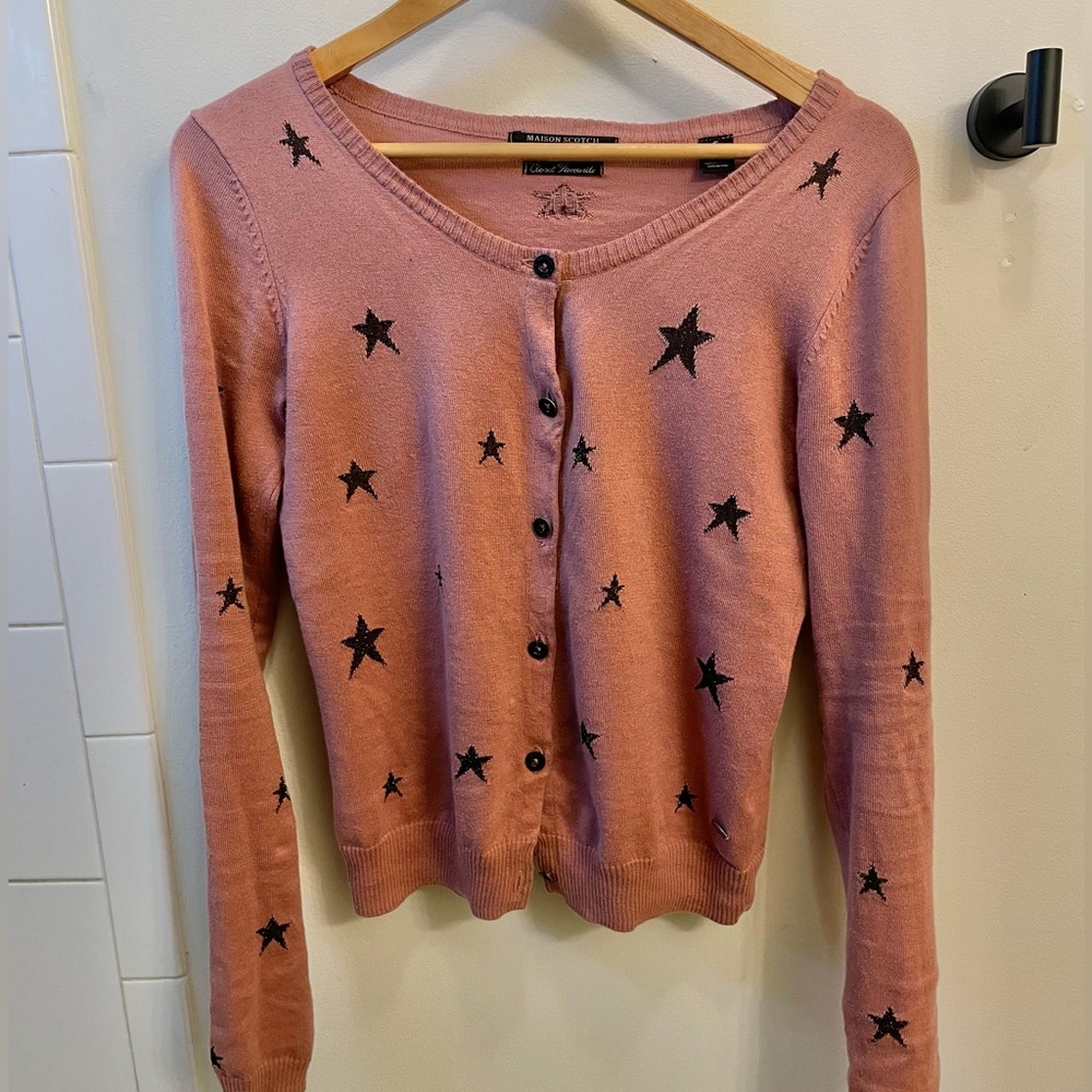 Scotch & Soda Blush Cardigan with Black Stars